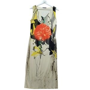 Verda Maxi Dress Womens‎ 44 Multicolor Floral Print Stretch V Neck Sleeveless